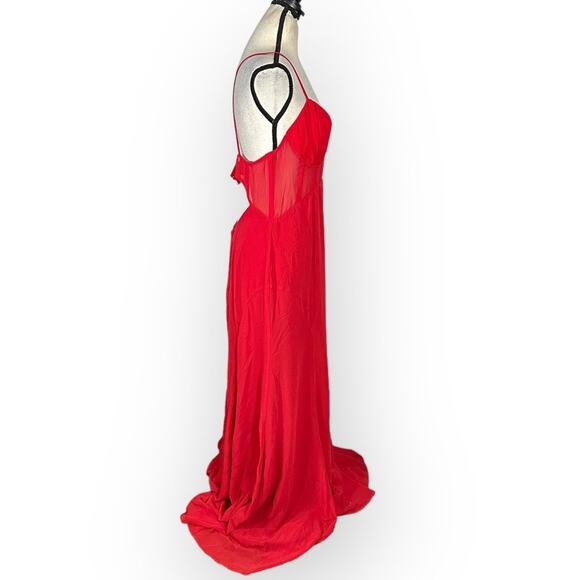 ASOS DESIGN Maxi Dress Women's 10 Ruched Bust Chiffon Paneled Corset A-Line NWT - Picture 6 of 11